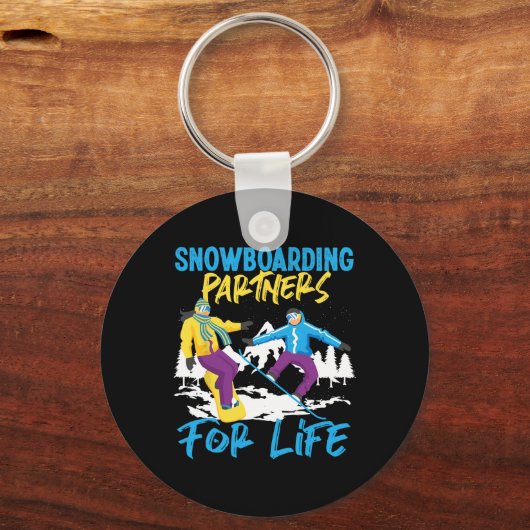 Snowboard huwelijksvrouw echtgenoot Snowb Sleutelhanger (Voorkant)