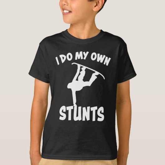 Snowboard ik doe mijn stunts t-shirt (Voorkant)