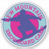  snowboard in cirkelontwerp sticker (Voorkant)