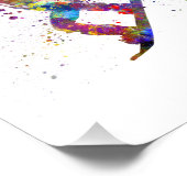 Snowboard in watercolor foto afdruk (Hoek)
