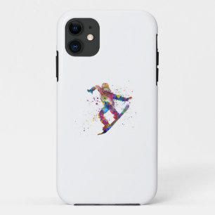 Snowboard in waterverf Case-Mate iPhone case