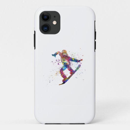 Snowboard in waterverf Case-Mate iPhone case (Achterkant)