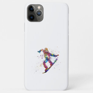 Snowboard in waterverf Case-Mate iPhone case