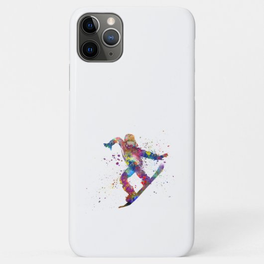 Snowboard in waterverf Case-Mate iPhone case (Achterkant)