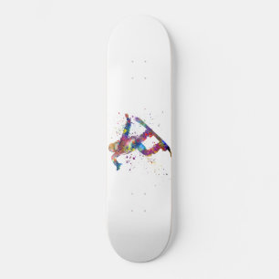 Snowboard in waterverf persoonlijk skateboard
