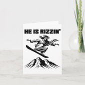 Snowboard Jesus Christ Snowboarding Rizzin' Snow C Kaart (Voorkant)