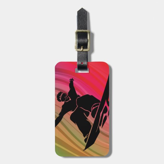 Snowboard Jump Bagagelabel (Voorkant verticaal)