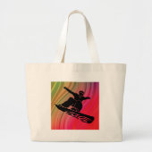 Snowboard Jump Grote Tote Bag (Voorkant)