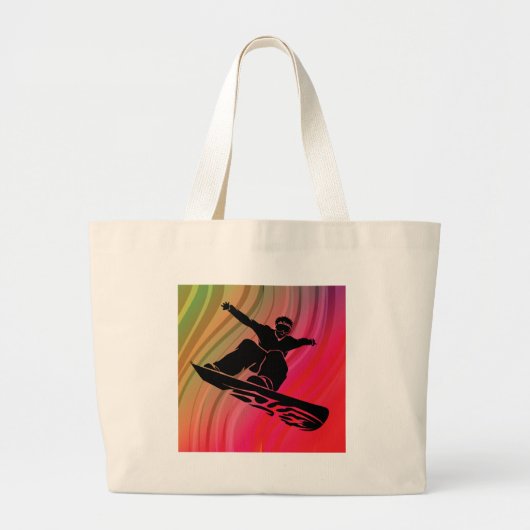 Snowboard Jump Grote Tote Bag (Voorkant)