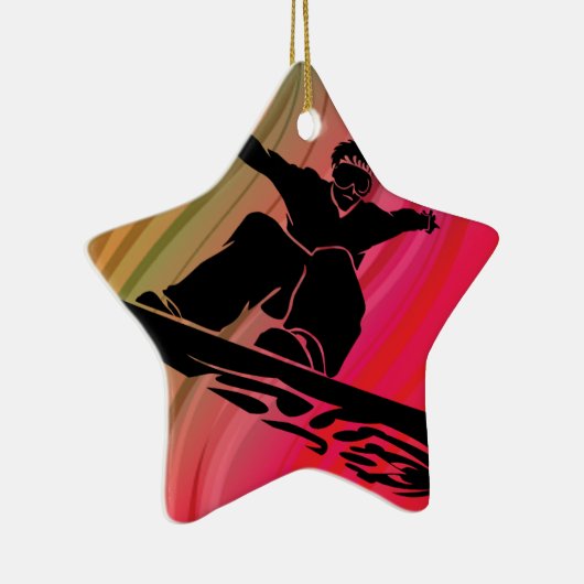 Snowboard Jump Keramisch Ornament (Rechts)