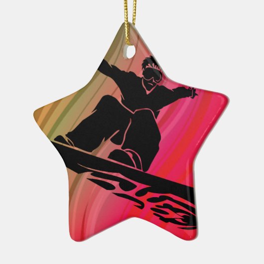 Snowboard Jump Keramisch Ornament (Links)