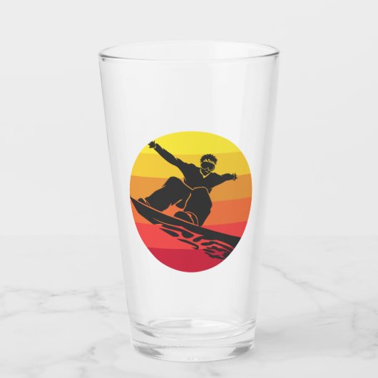 Snowboard Jump Retro Glas (Voorkant)