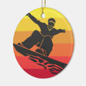 Snowboard Jump Retro Keramisch Ornament (Links)