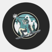 SNOWBOARD JUMP RONDE STICKER (Voorkant)