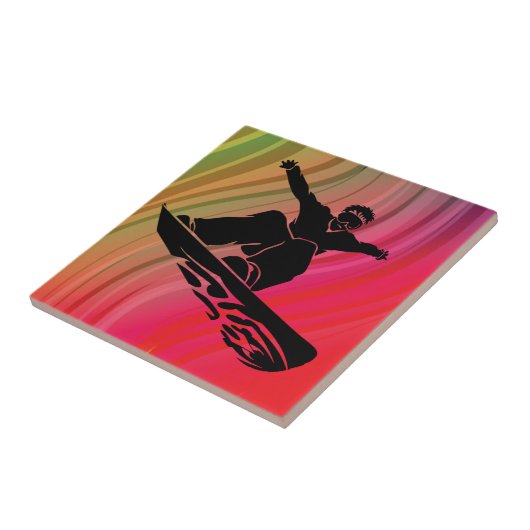 Snowboard Jump Tegeltje (Zijkant)