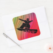 Snowboard Jump Vierkante Sticker (Envelop)