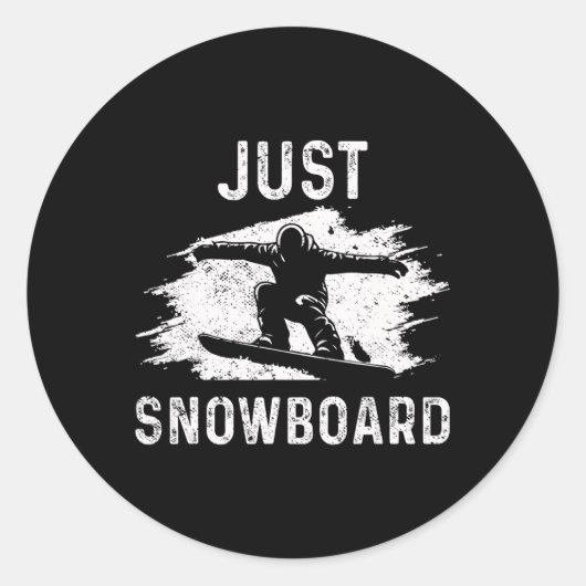 Snowboard  Just Snowboard Ronde Sticker (Voorkant)