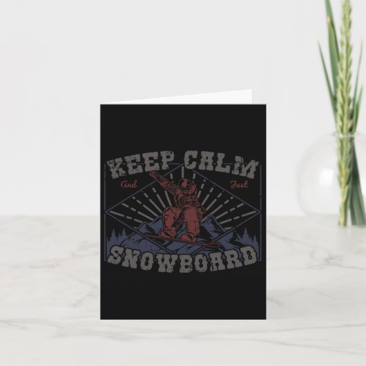 Snowboard Keep Calm  Retro Snowbaording Win Kaart (Voorkant)