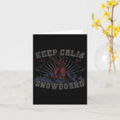 Snowboard Keep Calm  Retro Snowbaording Win Kaart (Gele Bloem)