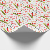 Snowboard kerstcadeau inpakpapier (Hoek)