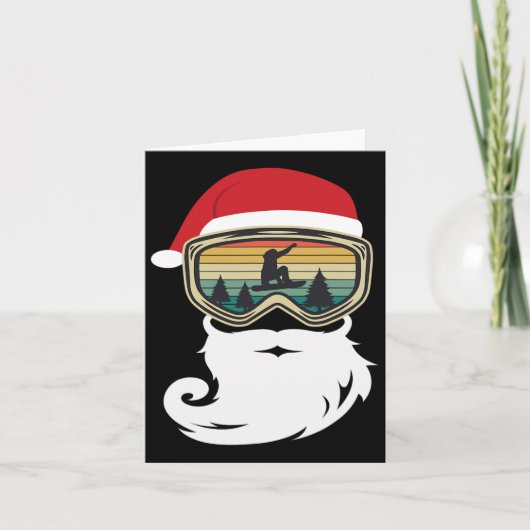 Snowboard Kerstmis als kerstman Kaart (Voorkant)