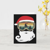 Snowboard Kerstmis als kerstman Kaart (Gele Bloem)