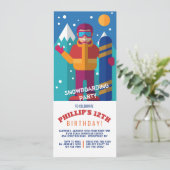 Snowboard Kind Invitation Kaart (Staand voorkant)