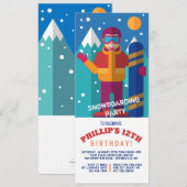 Snowboard Kind Invitation Kaart (Voorkant / Achterkant)