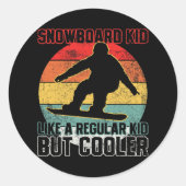 Snowboard Kind Snowboarder Snowboarden Ronde Sticker (Voorkant)