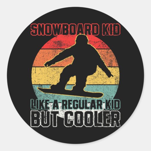 Snowboard Kind Snowboarder Snowboarden Ronde Sticker (Voorkant)