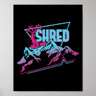  Snowboard Kleding 80s 90s Retro Snowboard Poster