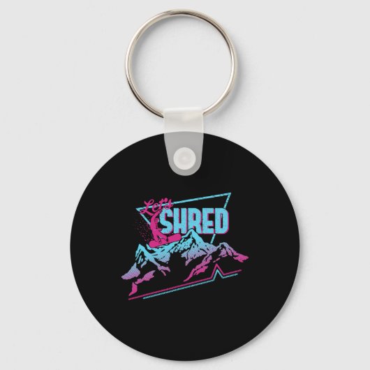 Snowboard Kleding 80s 90s Retro Snowboard Sleutelhanger (Voorkant)