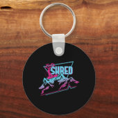 Snowboard Kleding 80s 90s Retro Snowboard Sleutelhanger (Voorkant)
