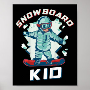 Snowboard Kleding Kinder Uni 2t Zwarte Cartoon Sno Poster
