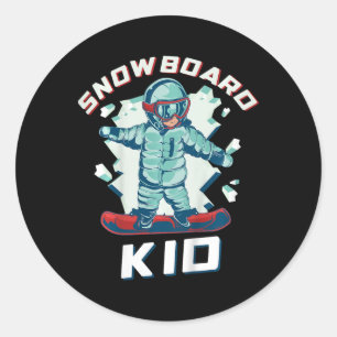 Snowboard Kleding Kinder Uni 2t Zwarte Cartoon Sno Ronde Sticker