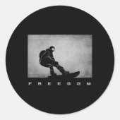 Snowboard Kleding - Snowboarder Snowboard Ronde Sticker (Voorkant)