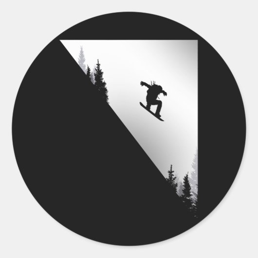 Snowboard Kleding - Snowboarder Snowboard Ronde Sticker (Voorkant)