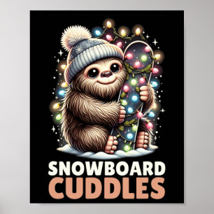 Snowboard Knuffels Kerstverlichting Bigfoot Snowbo Poster