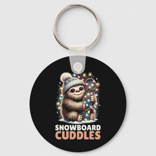 Snowboard Knuffels Kerstverlichting Bigfoot Snowbo Sleutelhanger (Voorkant)