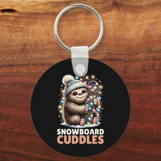 Snowboard Knuffels Kerstverlichting Bigfoot Snowbo Sleutelhanger (Voorkant)