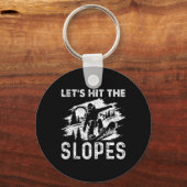 Snowboard  laten we de helling raken sleutelhanger (Voorkant)