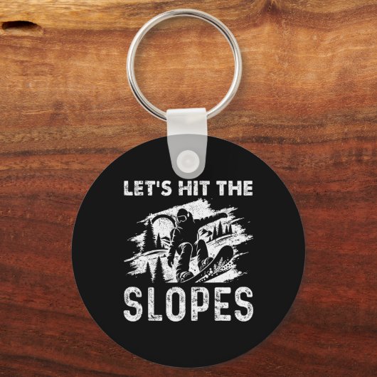 Snowboard  laten we de helling raken sleutelhanger (Voorkant)