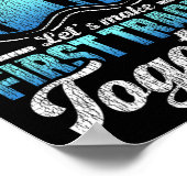 Snowboard laten we eerste tracks maken poster (Hoek)