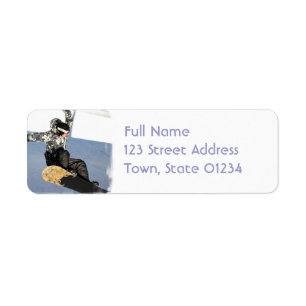 Snowboard Launch Address Mailing Label