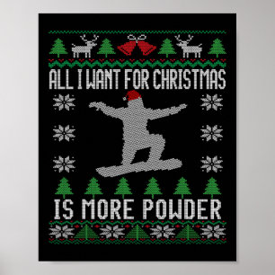 Snowboard Lelijke Kerstmis Snowboarden Gift Snowbo Poster