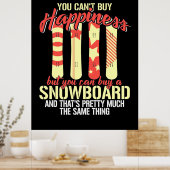 Snowboard maakt me gelukkig poster (Keuken)
