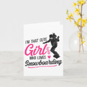 Snowboard meisje 1 kaart (Gele Bloem)