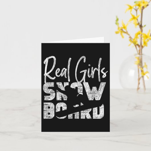 Snowboard meisje  Echte Meisjes Sno Kaart (Gele Bloem)