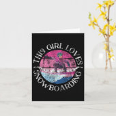 Snowboard meisje  retro dit meisje kaart (Gele Bloem)