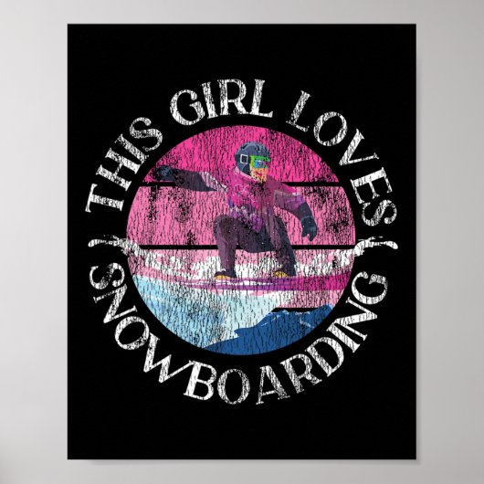 Snowboard meisje  retro dit meisje poster (Voorkant)